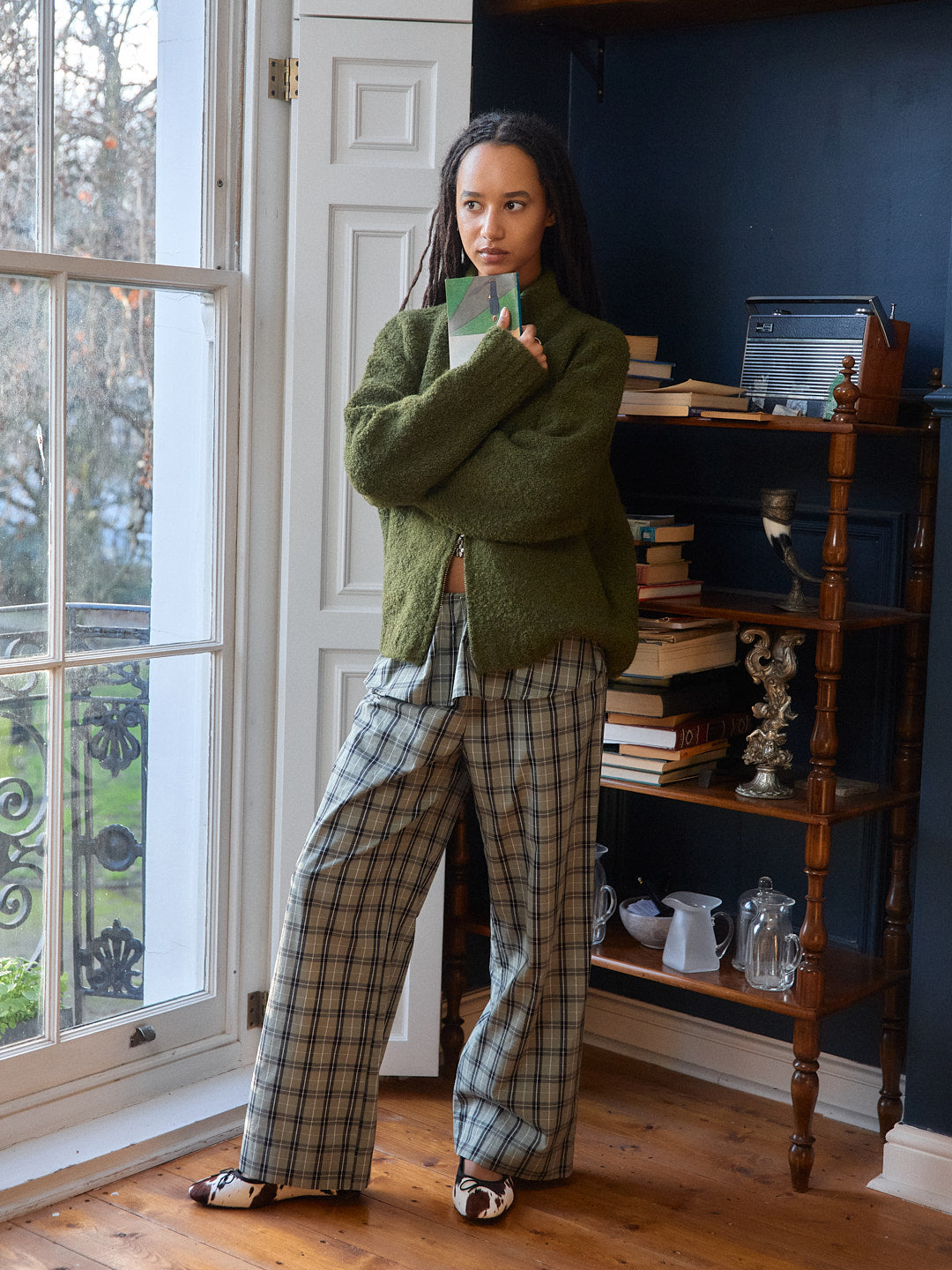 Renee Pant Moss Plaid All New