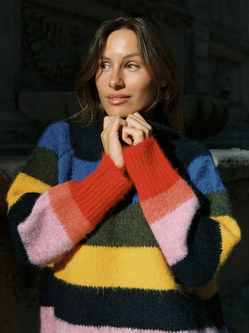 Louise Mockneck Sweater Rainbow Fine Craftsmanship