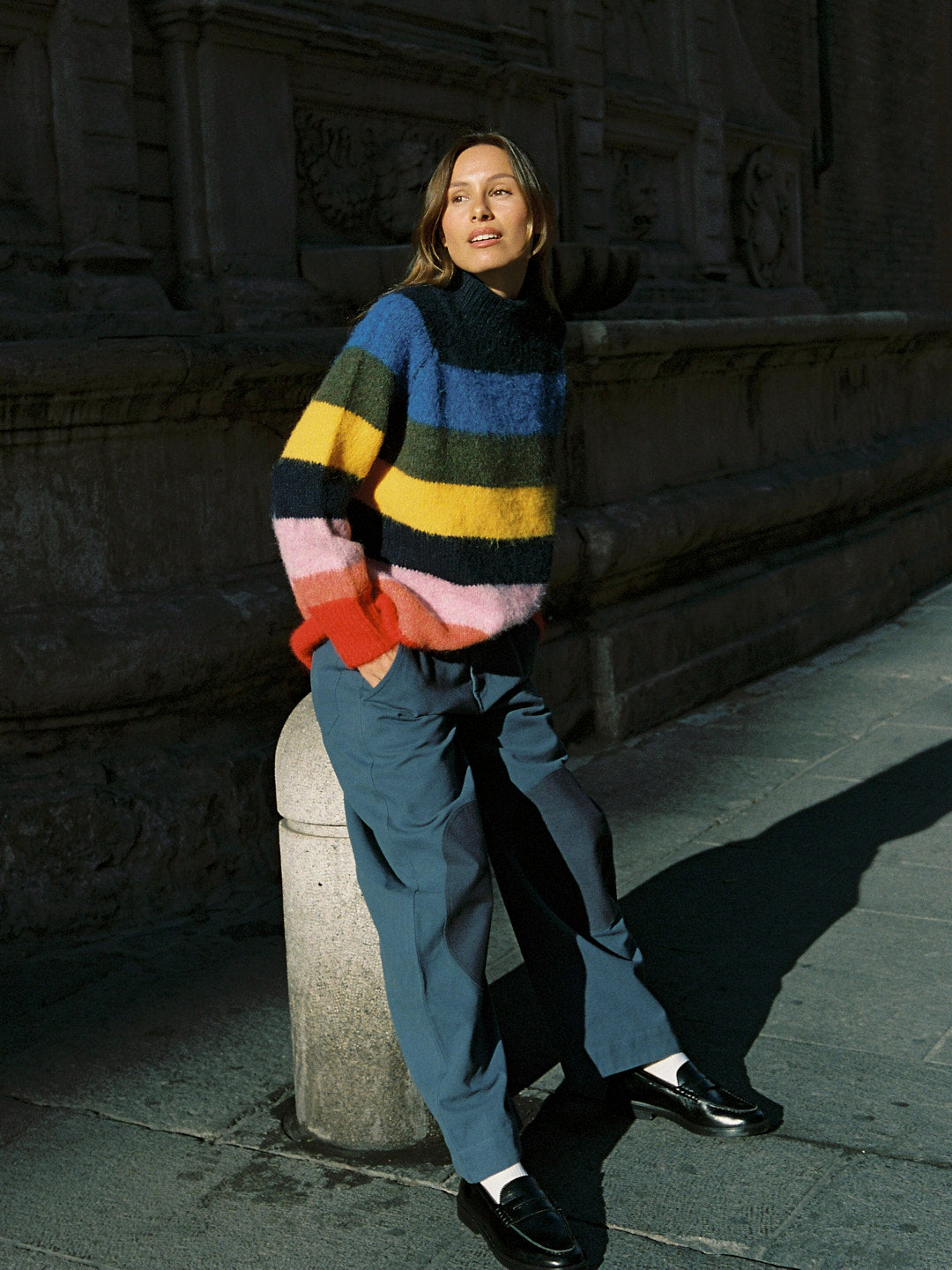 Louise Mockneck Sweater Rainbow Fine Craftsmanship