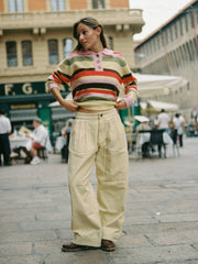 Alaia Polo Sweater Pink Stripe All New