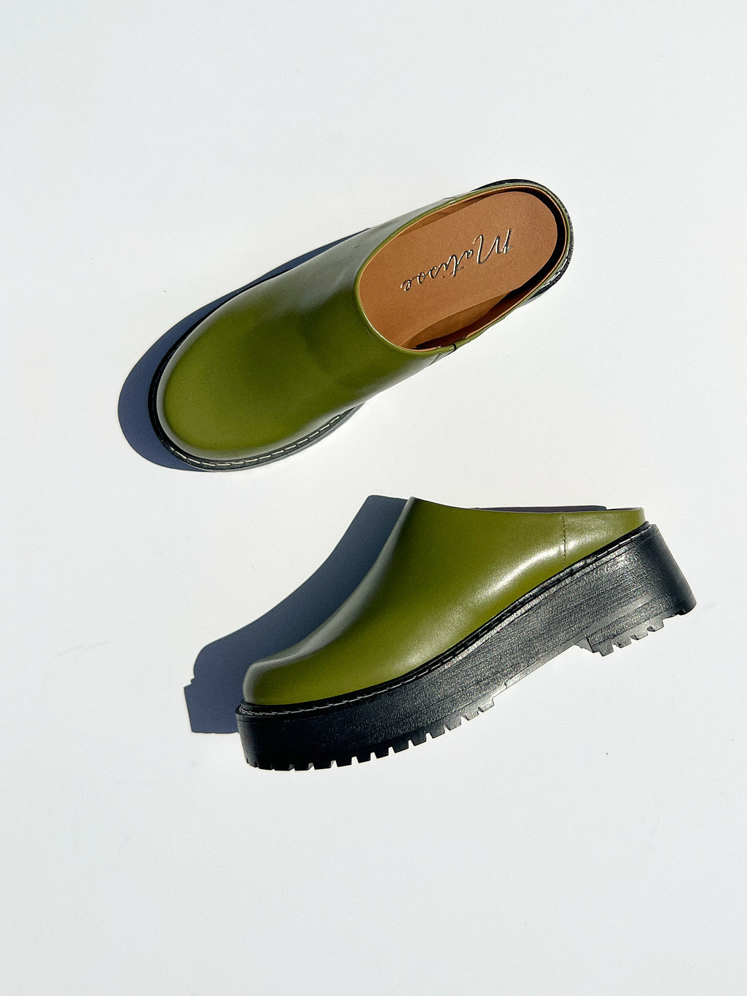 Lena Chunky Mule Olive Exclusive Style