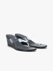 Ramona Wedge Thong Jet/Clear All New