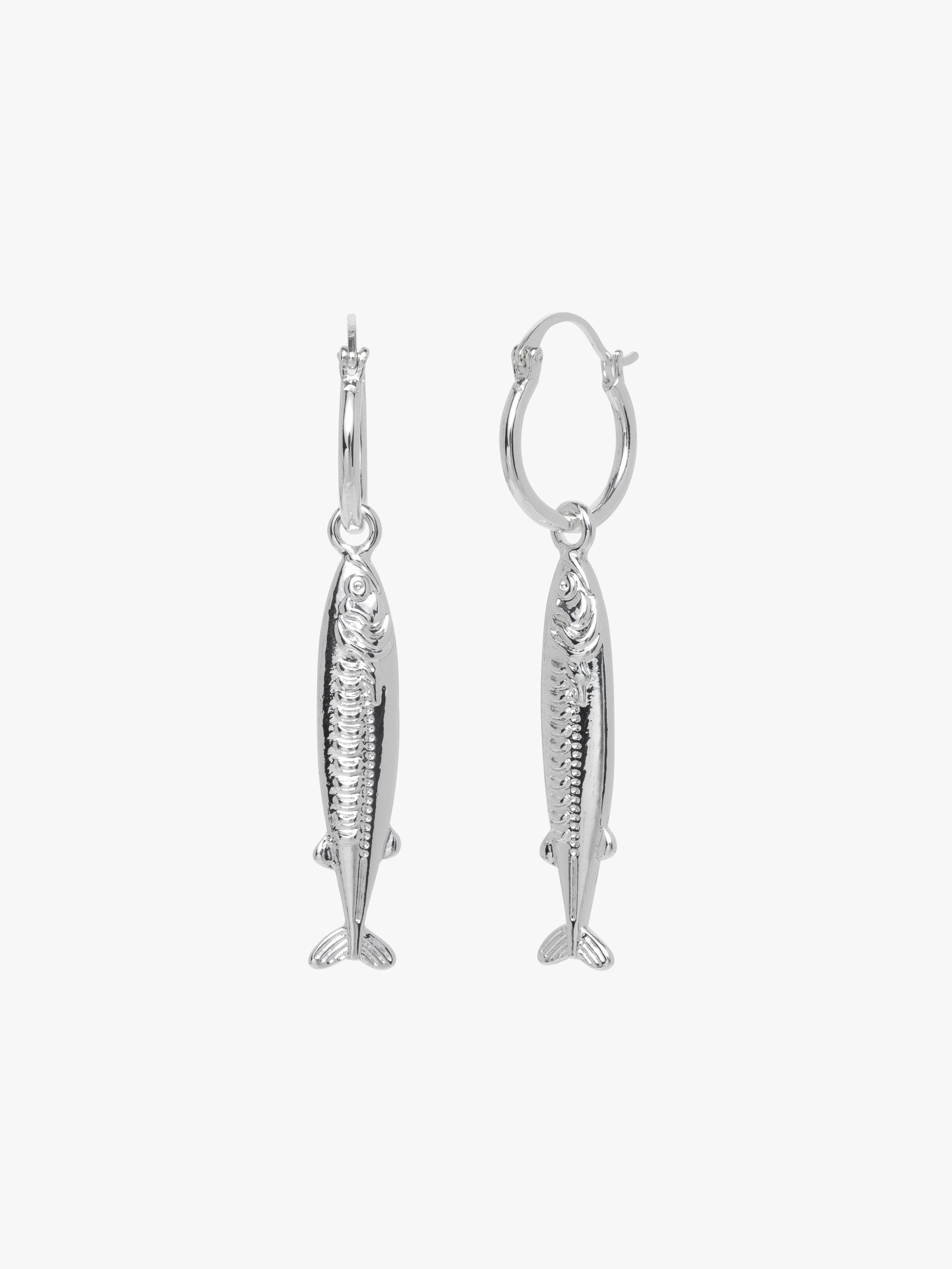 Anchovy Earrings Silver Fresh Design