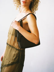Mini Recycled Leather Shoulder Bag Brown Fine Craftsmanship