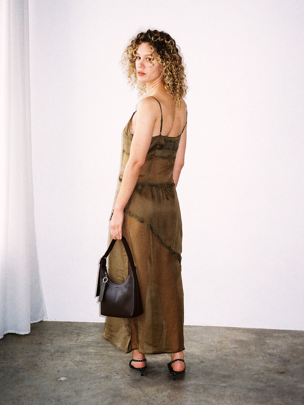 Mini Recycled Leather Shoulder Bag Brown Fine Craftsmanship