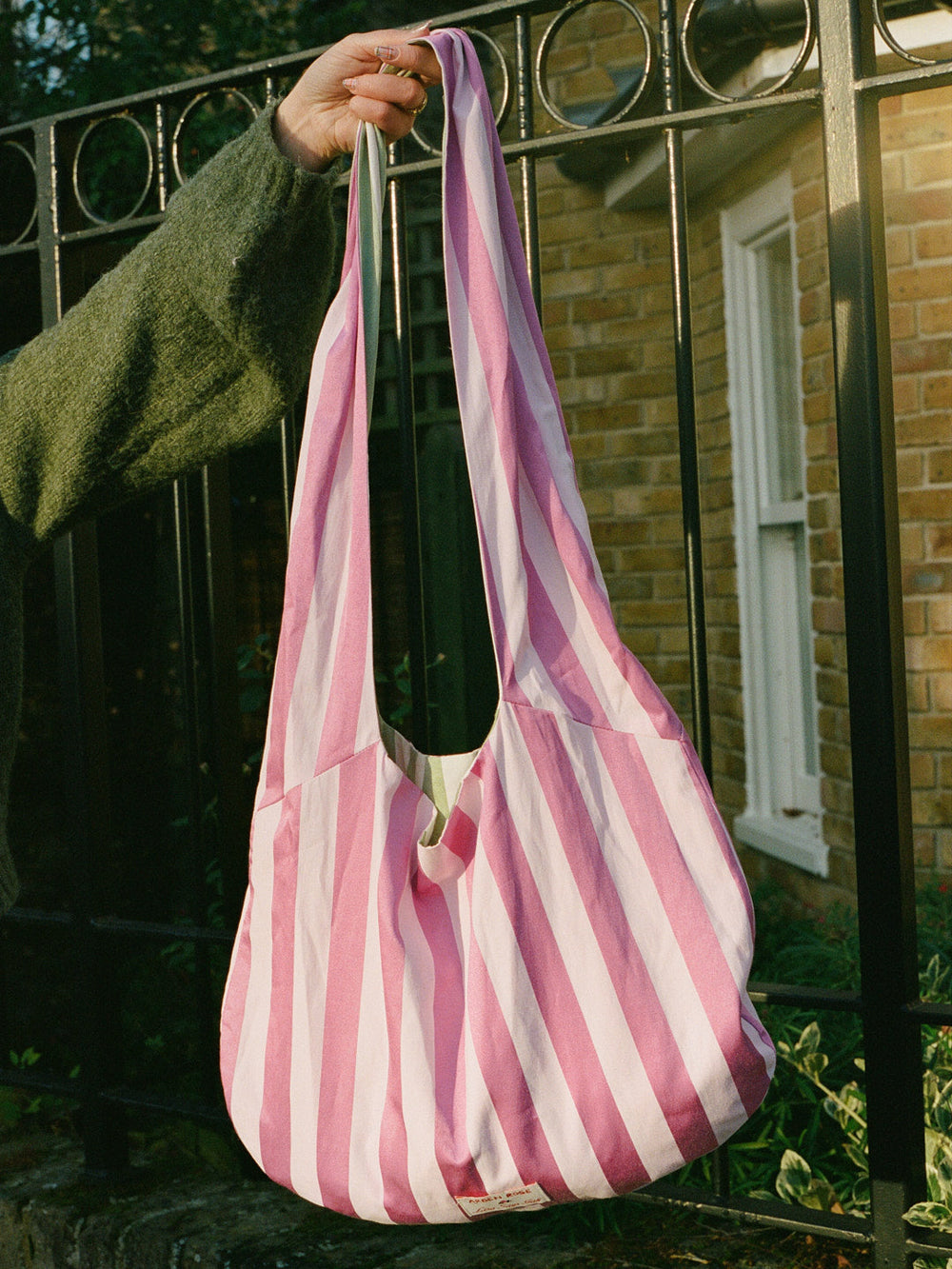 Portobello Reversible Tote Multi Stripe Exclusive Style
