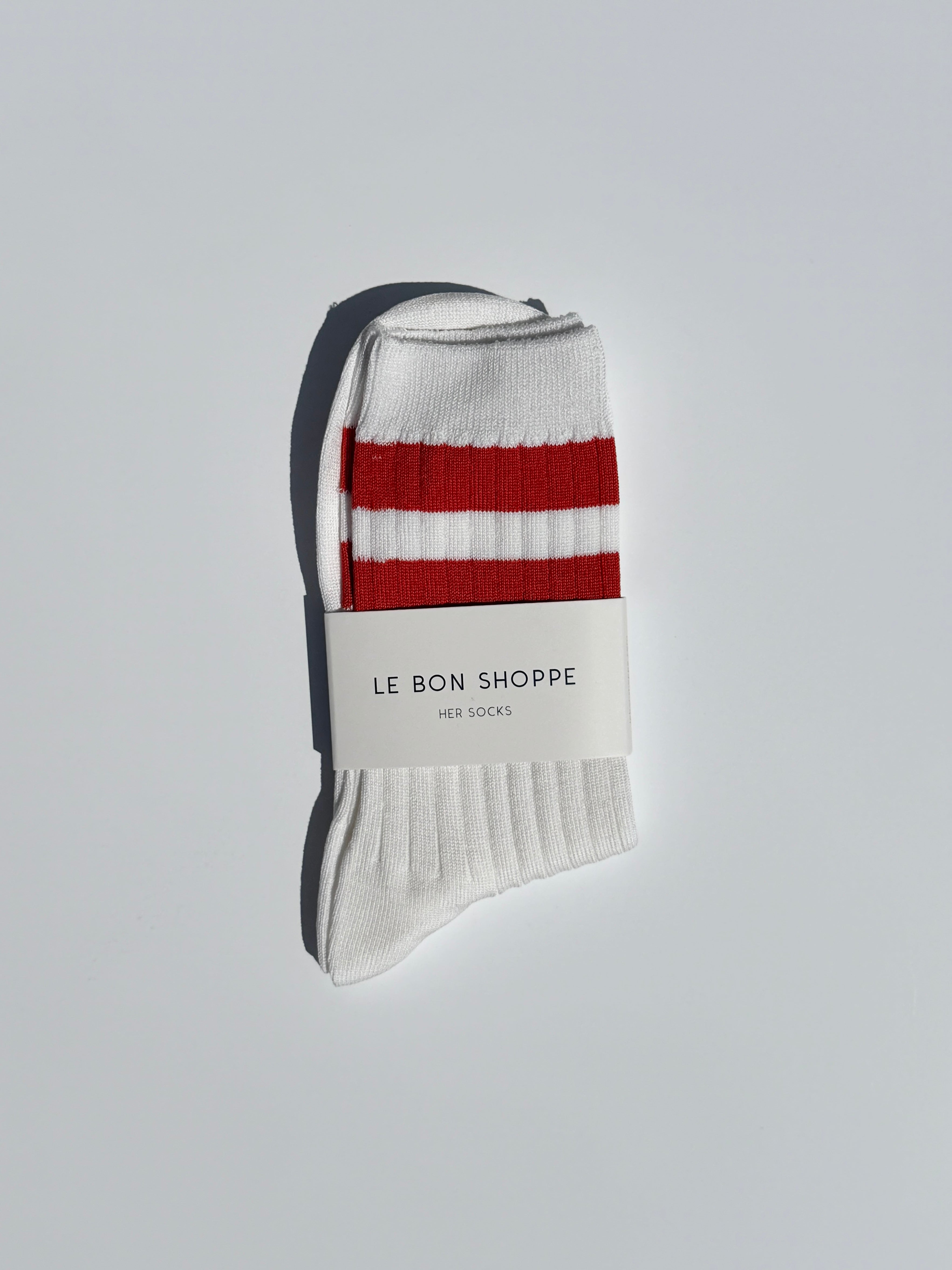 Her Varsity Socks White Coral Fresh Design