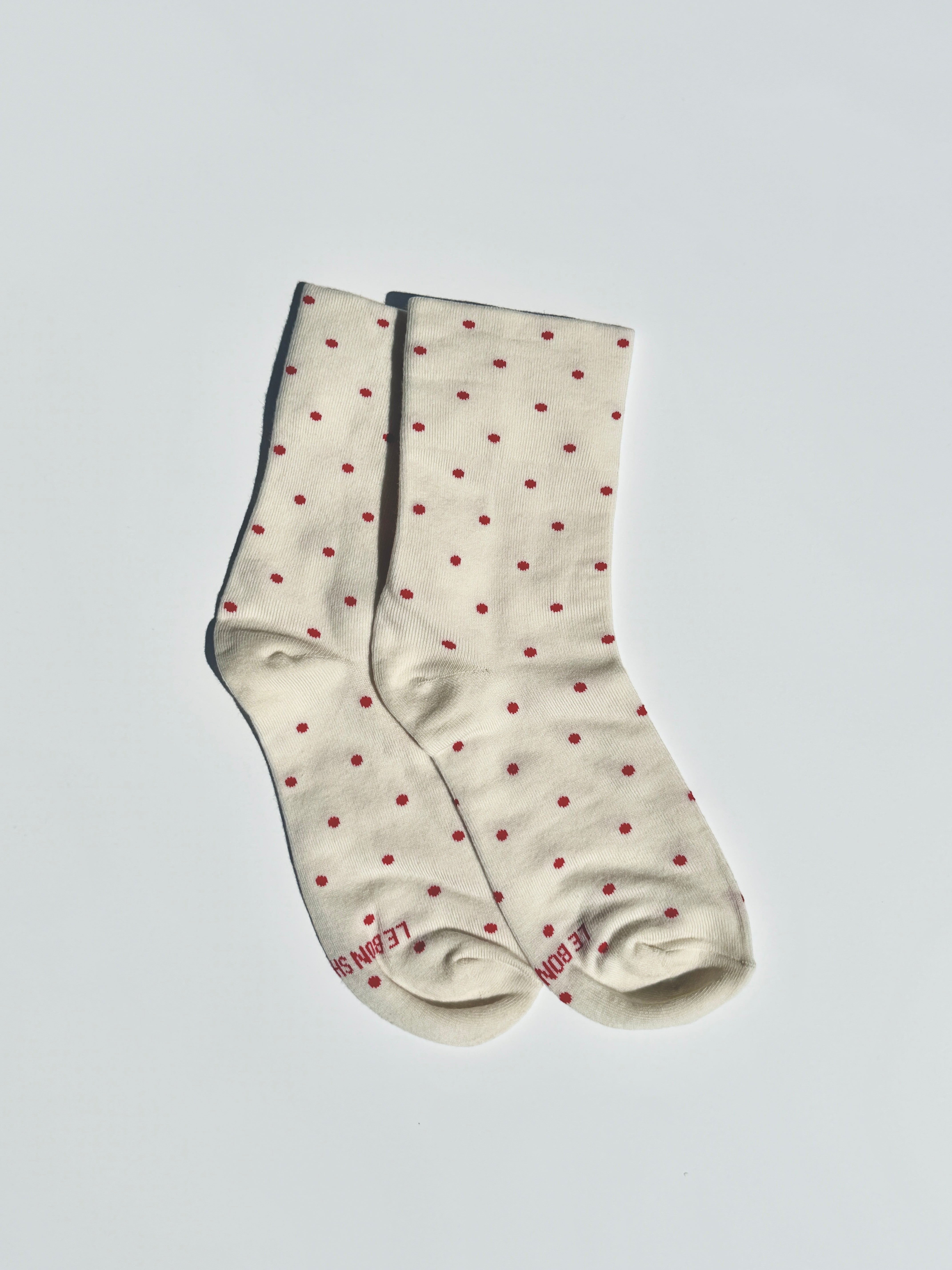 Patterned Sneaker Socks Cream Red Fine Craftsmanship