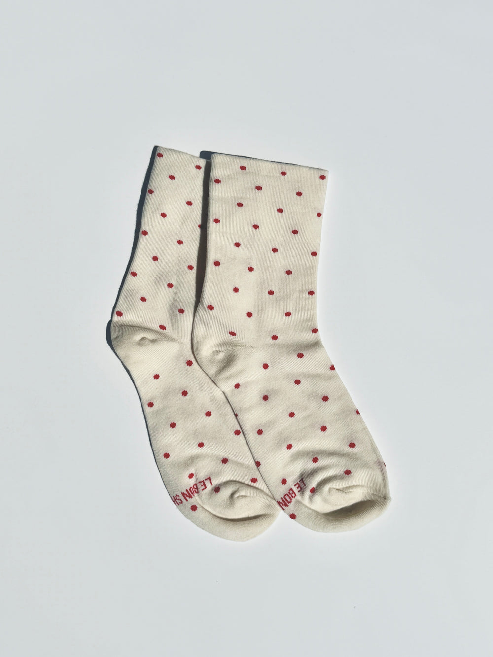 Patterned Sneaker Socks Cream Red Fine Craftsmanship