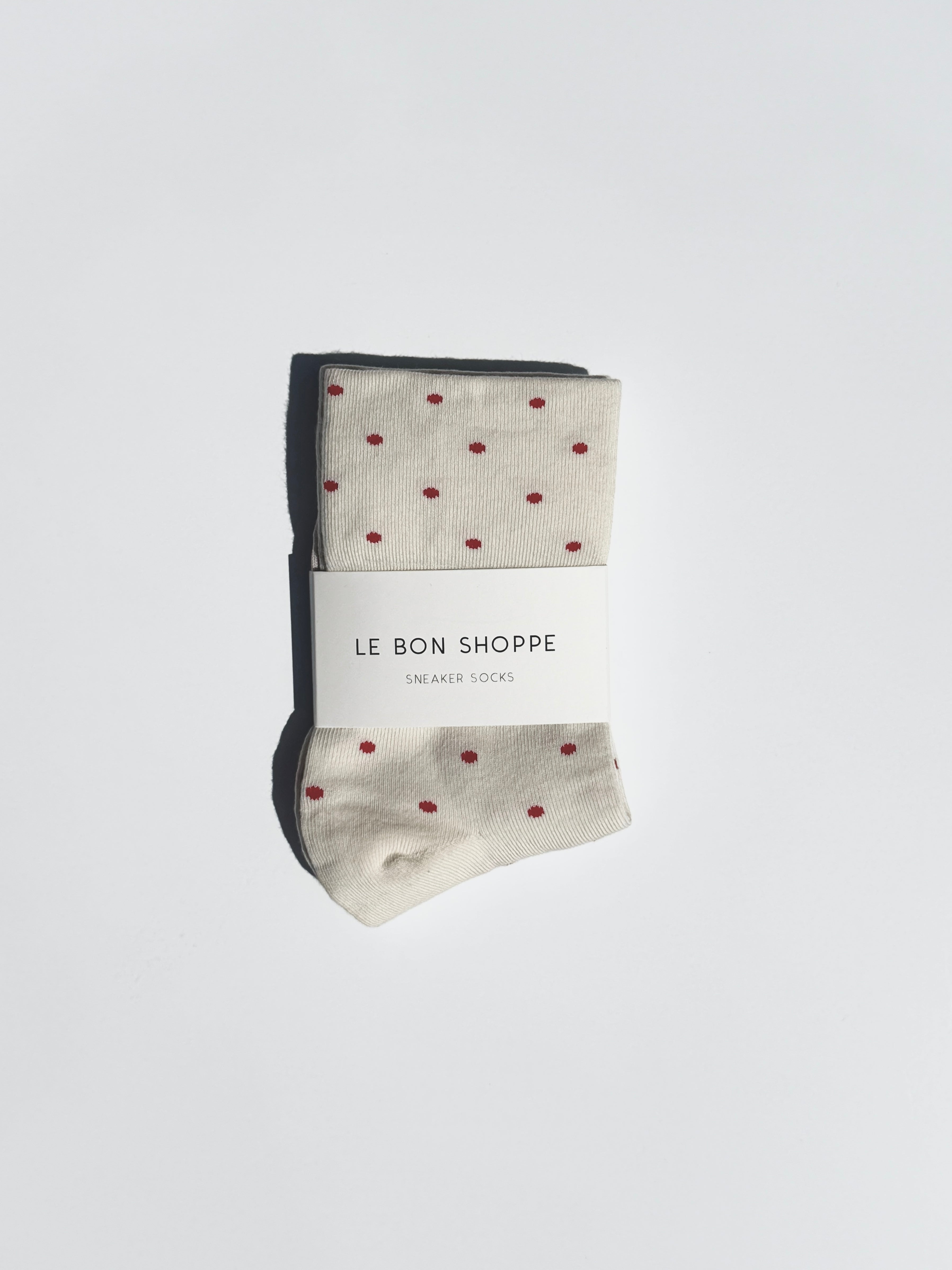 Patterned Sneaker Socks Cream Red Fine Craftsmanship
