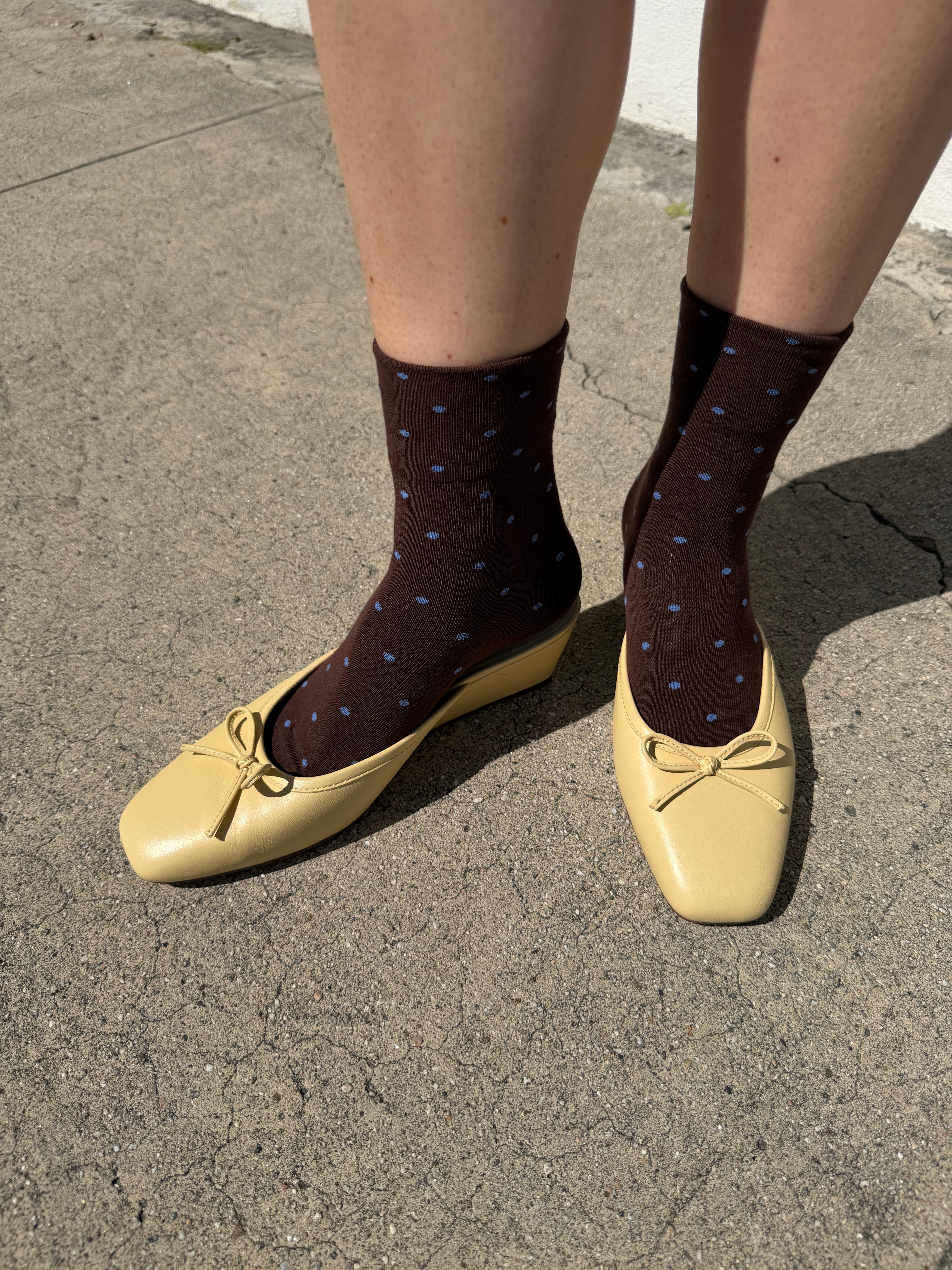 Patterned Sneaker Socks Cacao/Blue All New