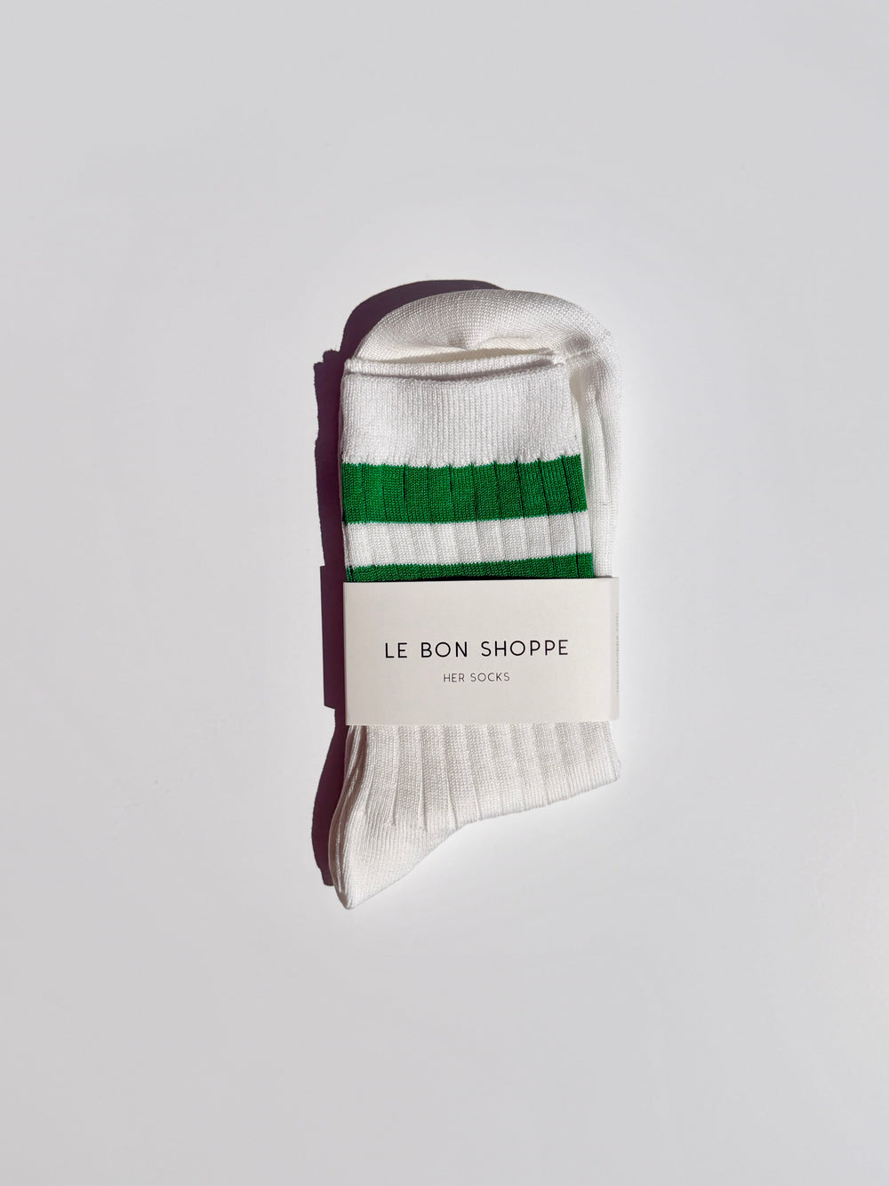 Her Varsity Socks White Kelly Fresh Design