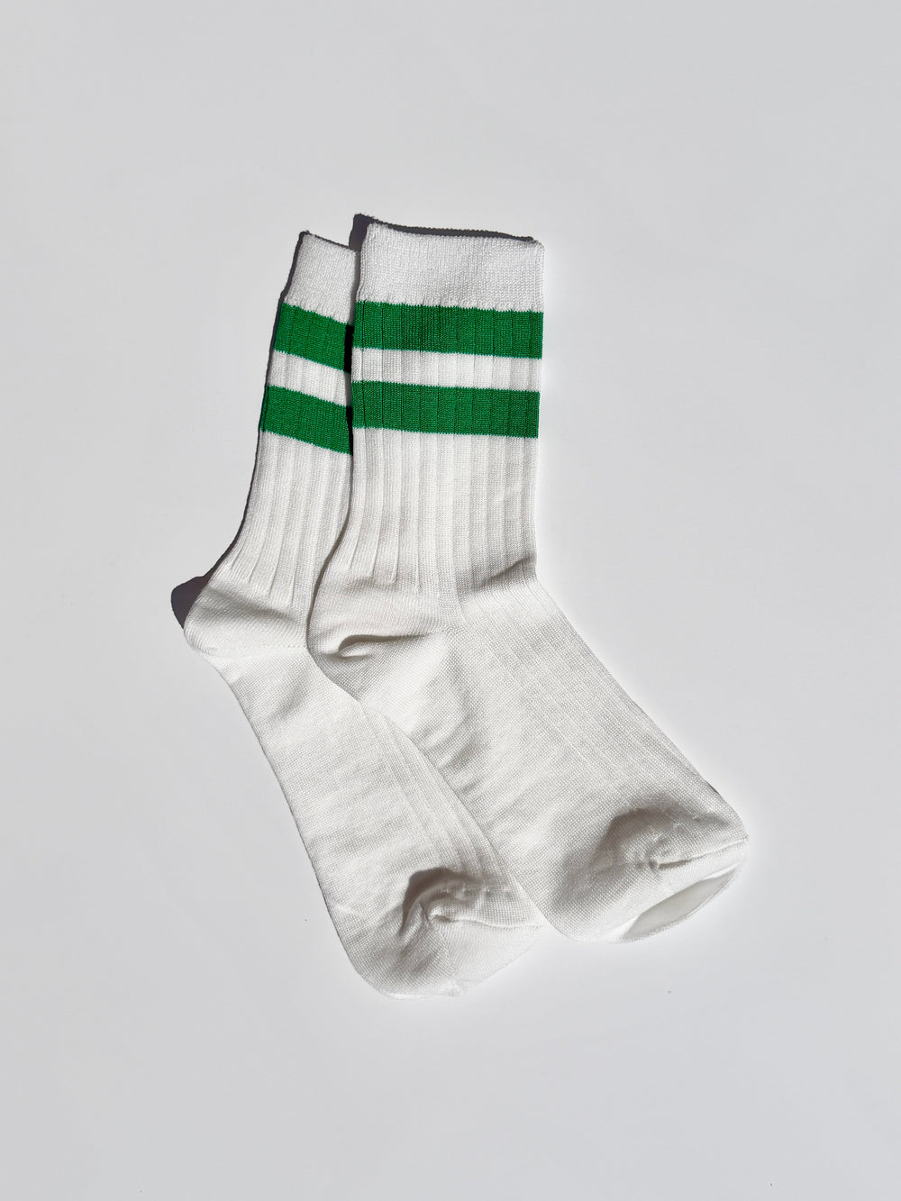 Her Varsity Socks White Kelly Fresh Design