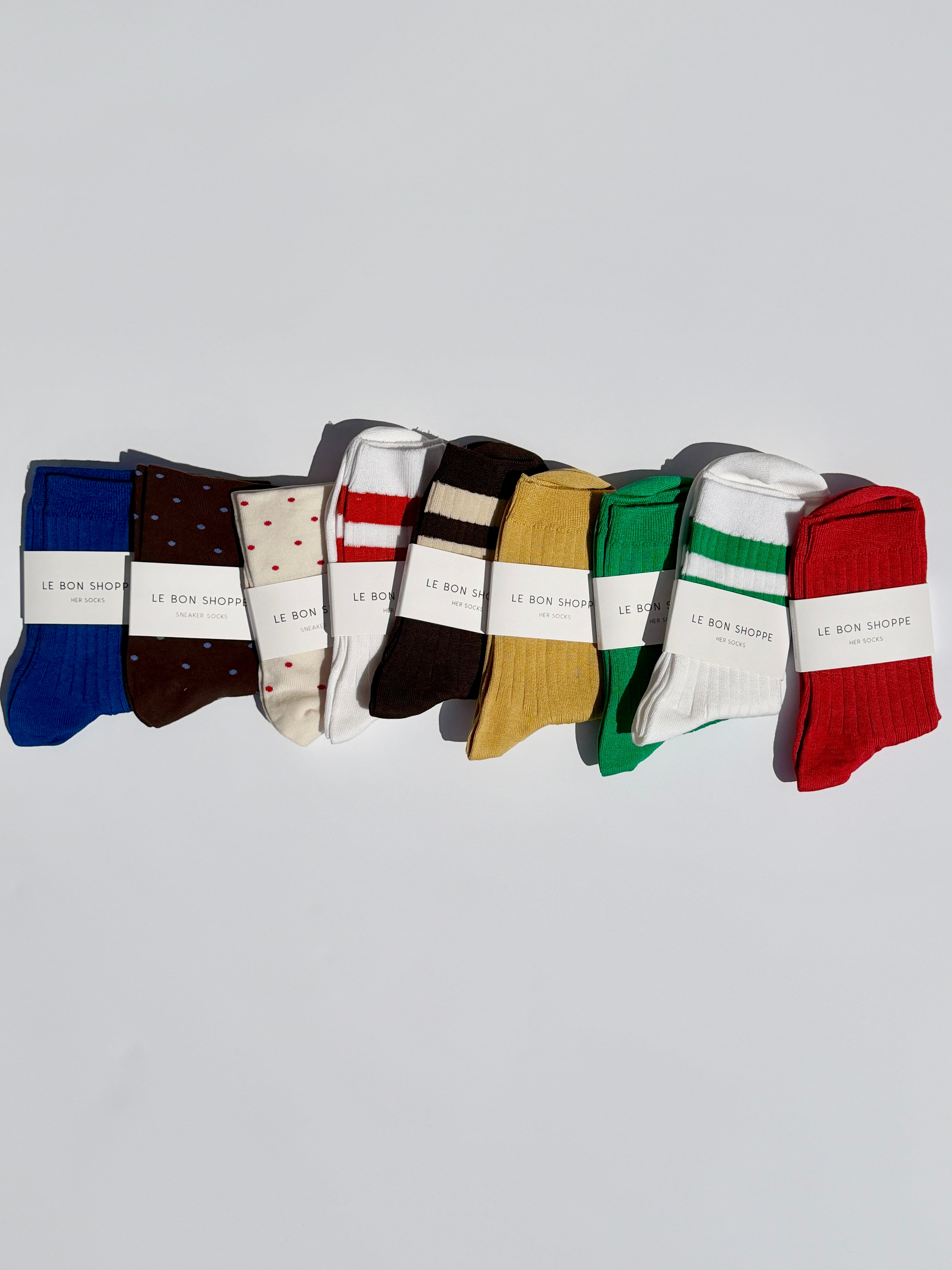 Her Varsity Socks White Kelly Fresh Design
