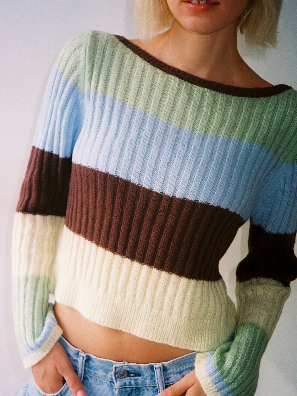 Avery Sweater Mixed Stripe Exclusive Style