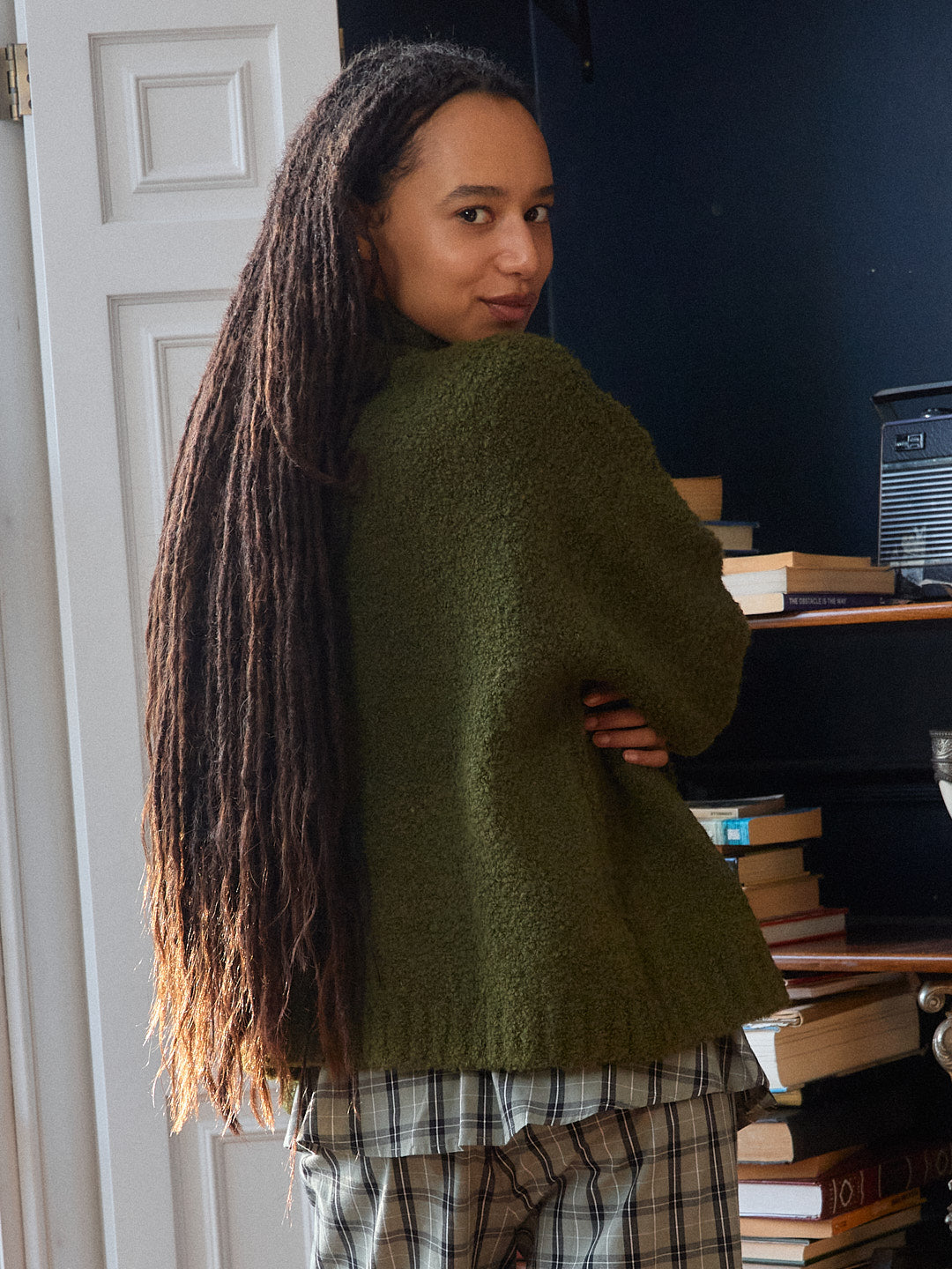 Gemma Zip Up Moss Fine Craftsmanship