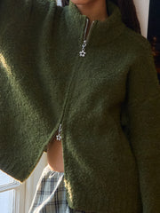 Gemma Zip Up Moss Fine Craftsmanship
