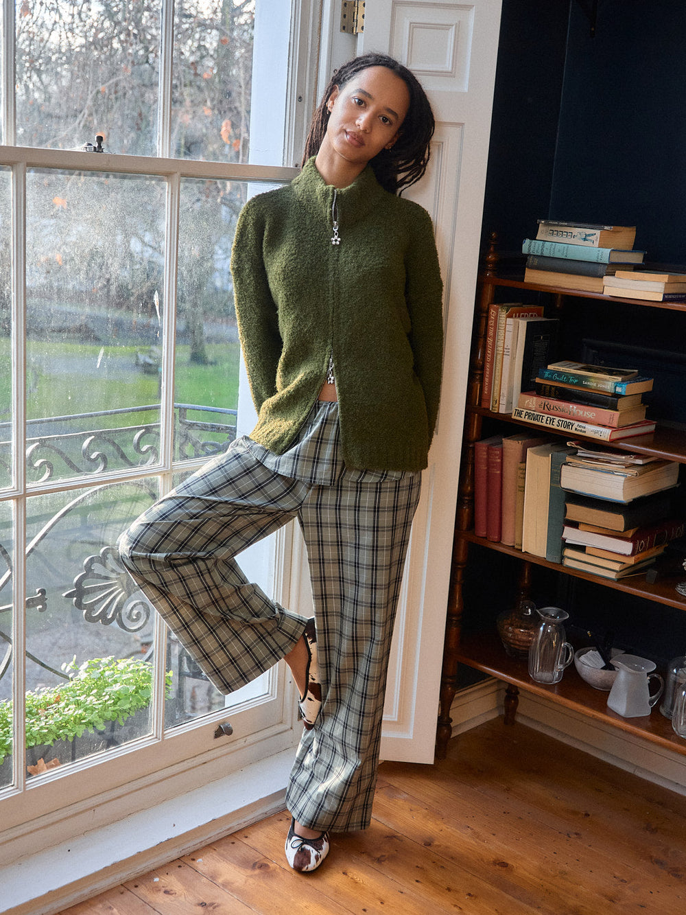 Gemma Zip Up Moss Fine Craftsmanship