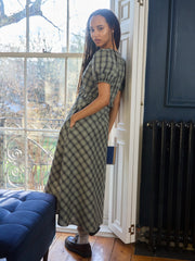 Emma Dress Moss Plaid All New