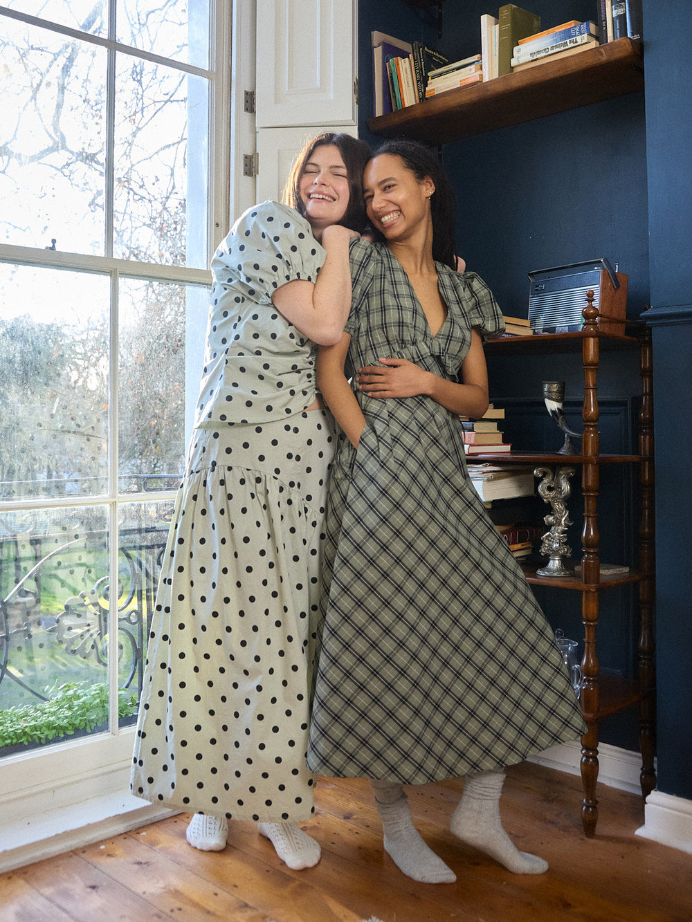 Emma Dress Moss Plaid All New