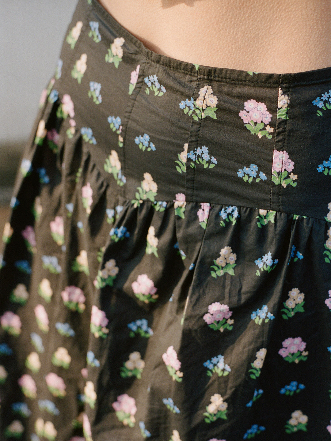 Maeve Midi Skirt Noir Garden Fine Craftsmanship