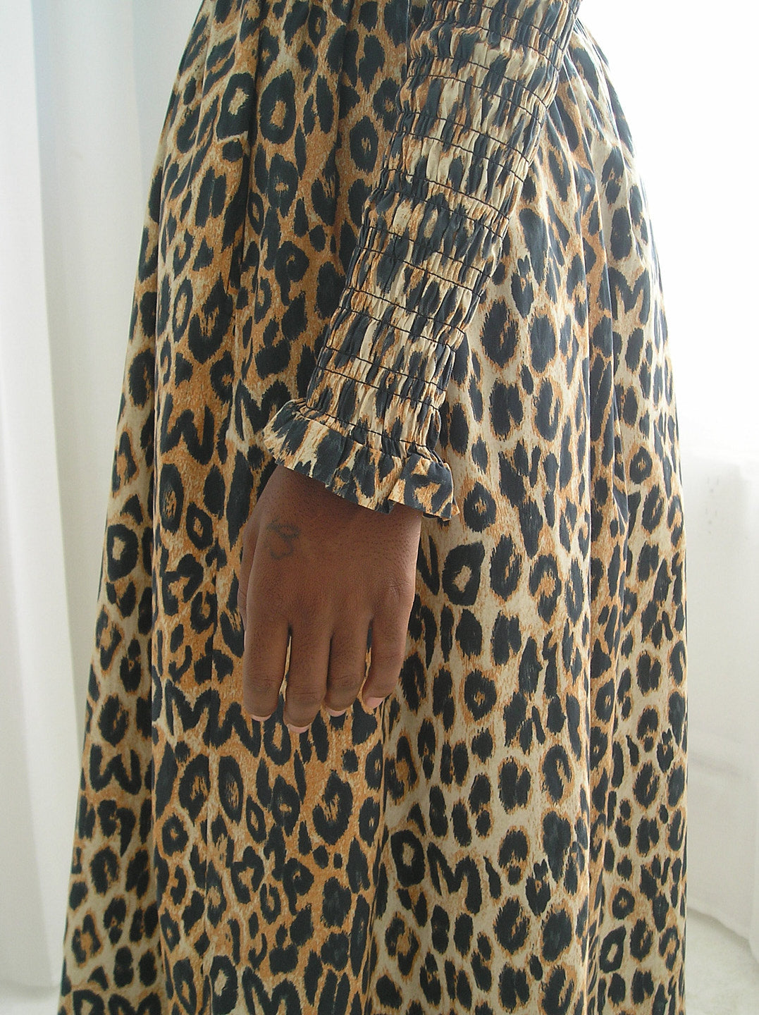 Harper Shirred Midi Dress Leopard All New