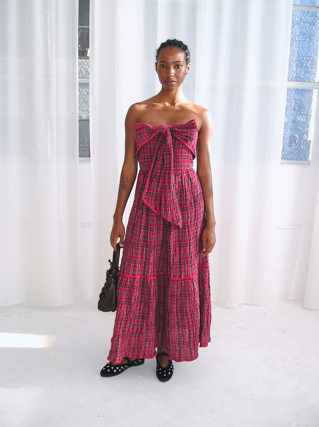 Mia Midi Dress Red Check Fresh Design