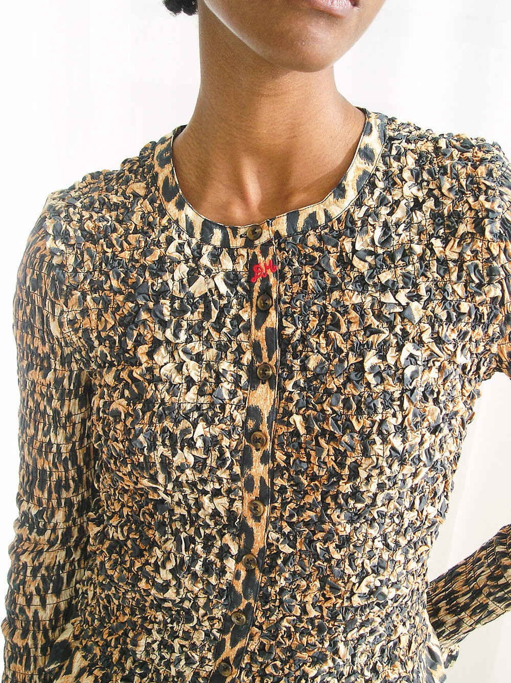 Elliana Smocked Cardi Leopard Exclusive Style