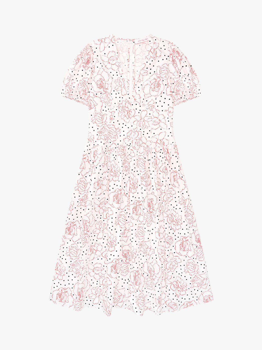 Elizabeth Dress Rose White Dot All New