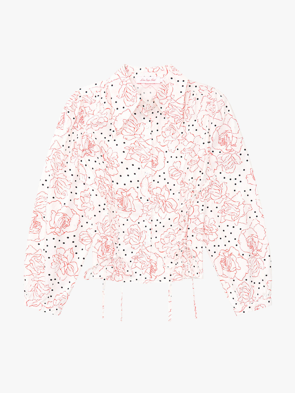 Jasper Button Up Rose Dot White Fresh Design