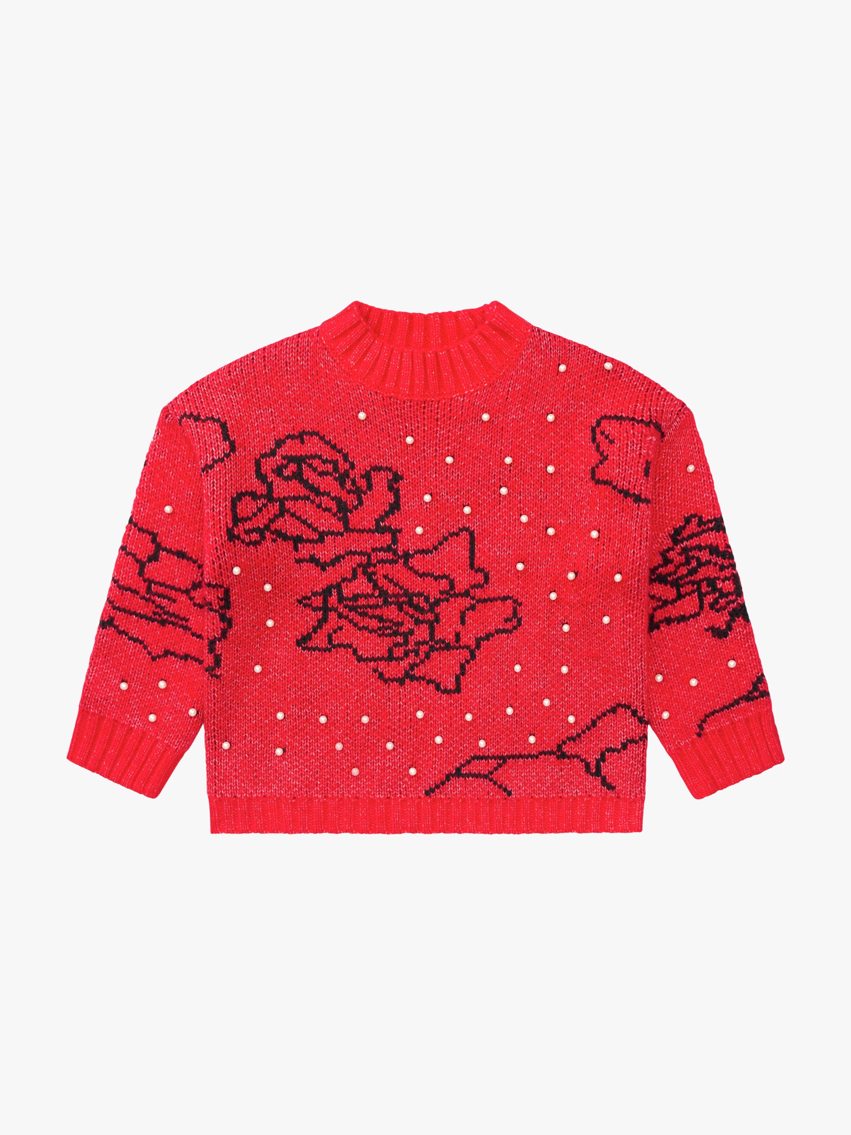 Iris Pearl Sweater Rose Dot Red Exclusive Style