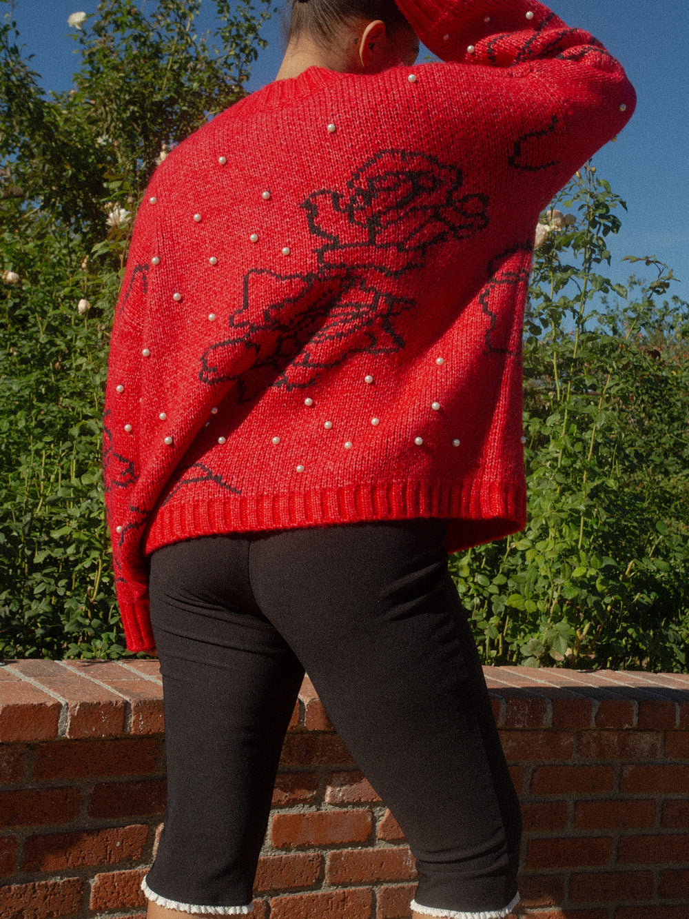 Iris Pearl Sweater Rose Dot Red Exclusive Style