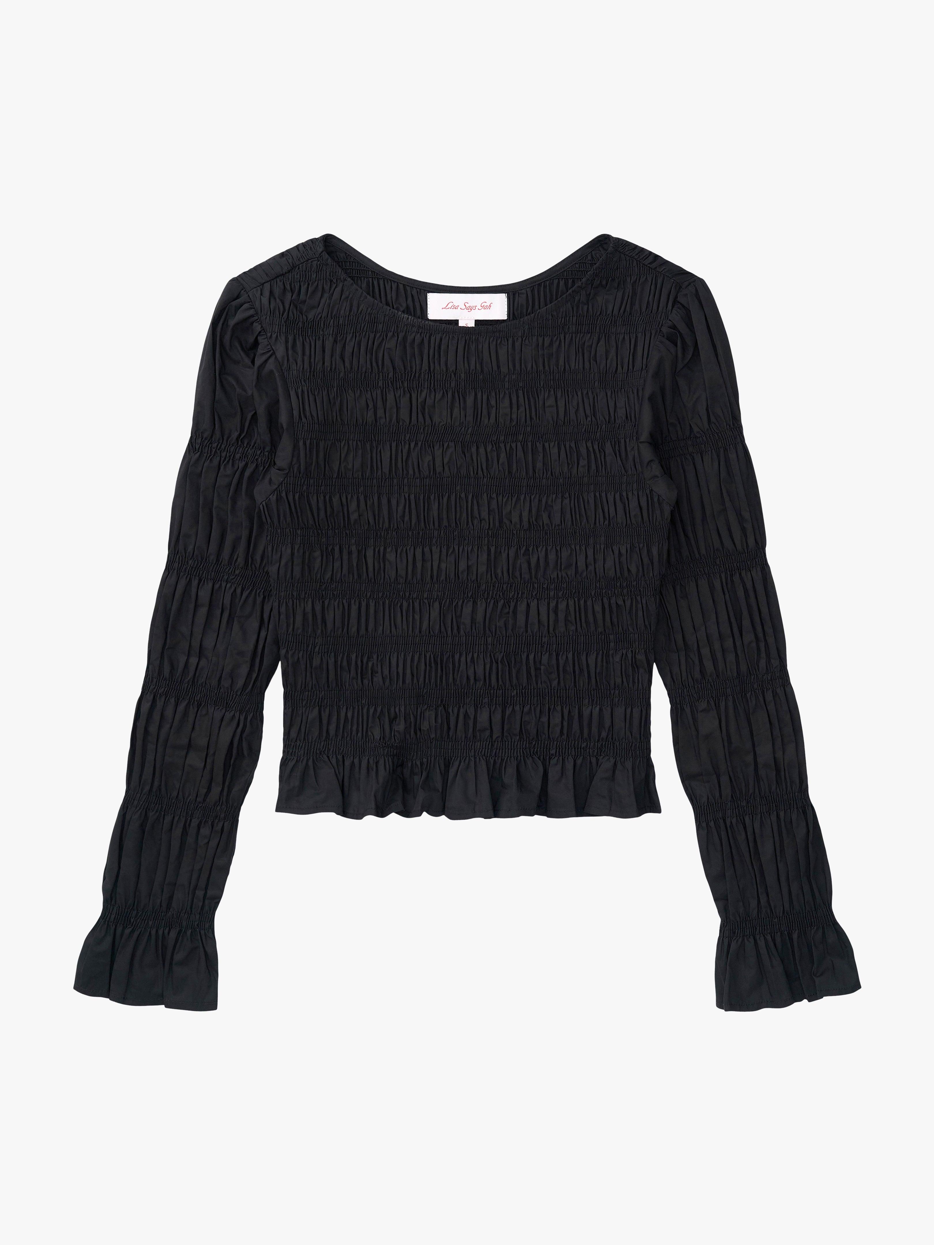 Rue Smocked Long Sleeve Black Fresh Design