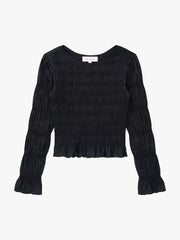 Rue Smocked Long Sleeve Black Fresh Design