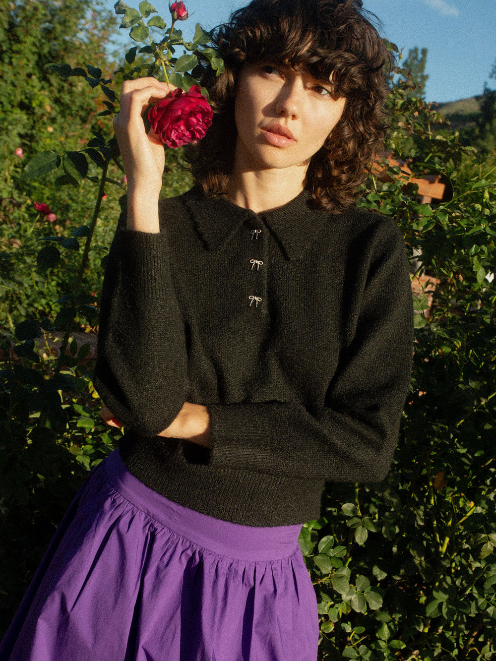 Posey Polo Sweater Black Fine Craftsmanship