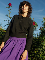Posey Polo Sweater Black Fine Craftsmanship