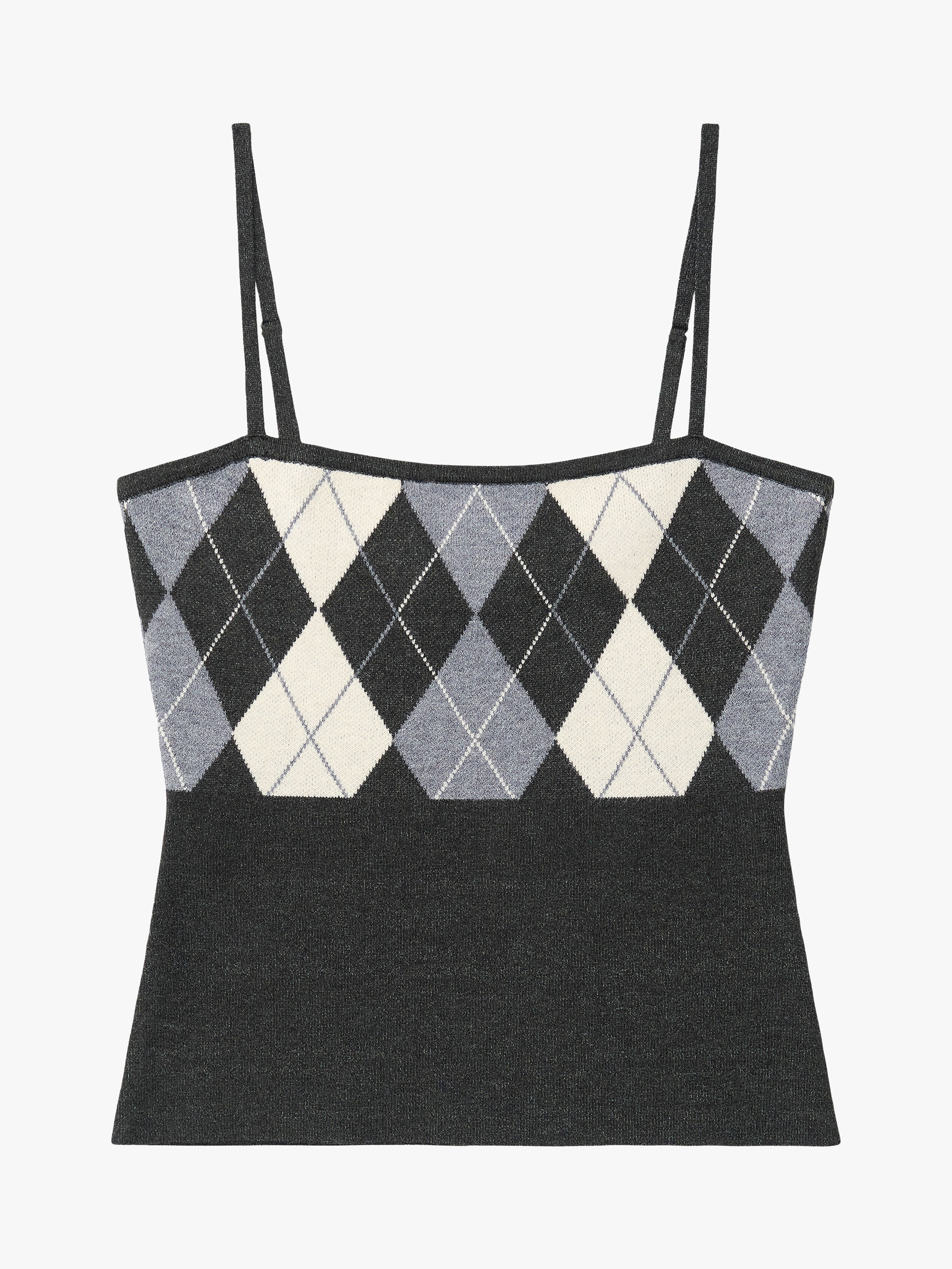 Emi Tank Grey Argyle Fresh Design