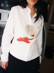 Frankie Button Down Coffee Stain Fresh Design