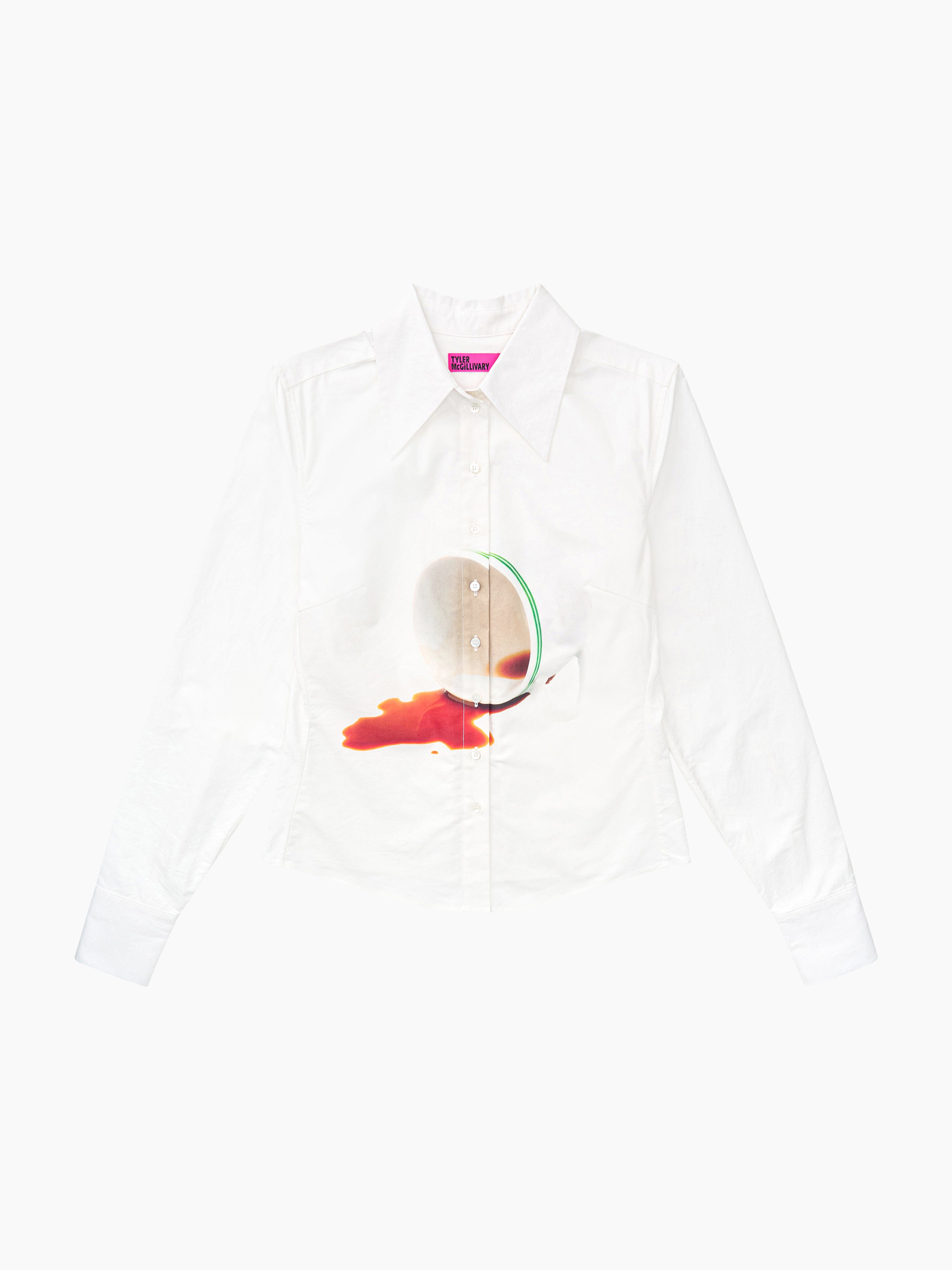 Frankie Button Down Coffee Stain Fresh Design