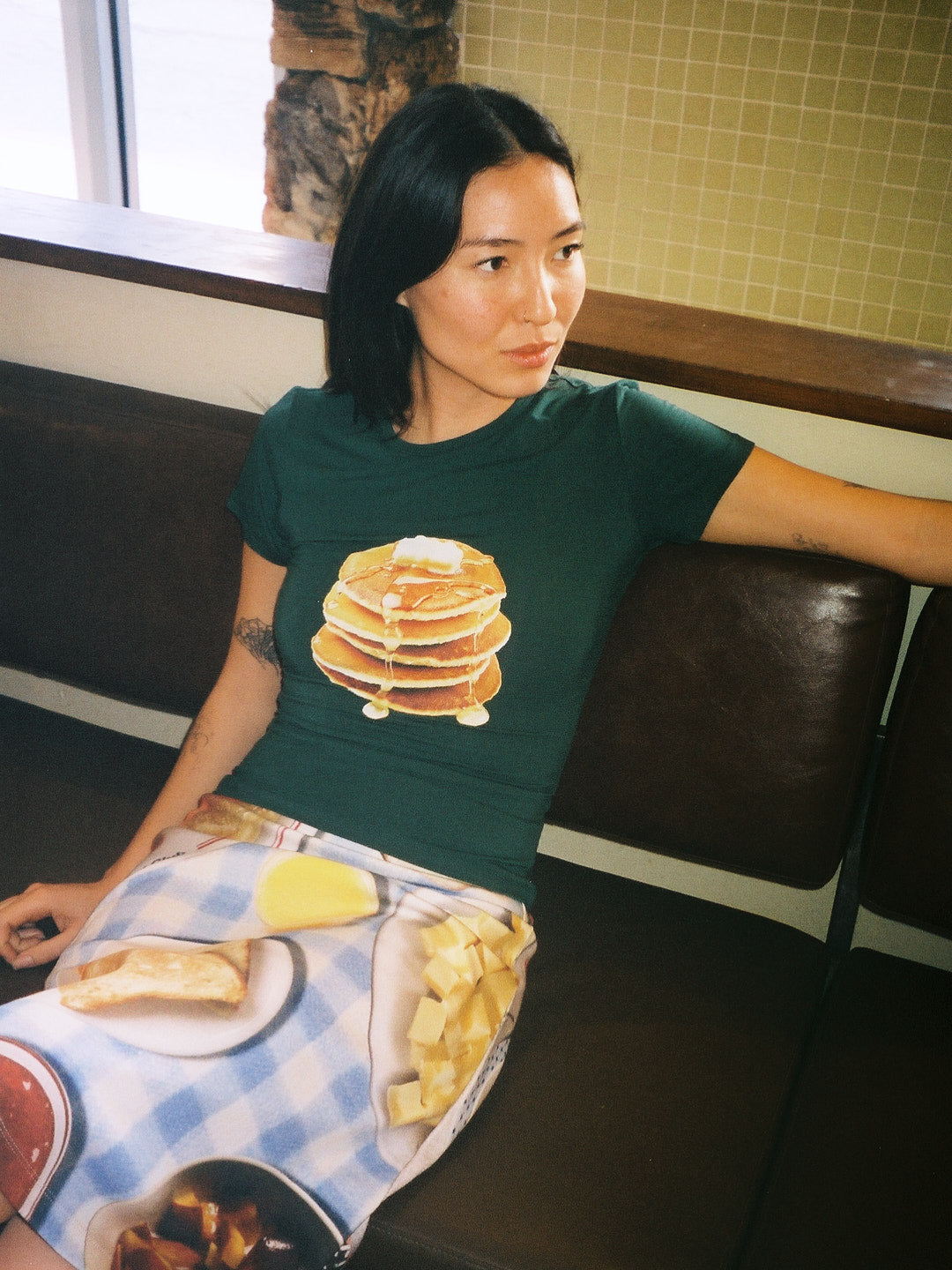 Midnight Breakfast Collector Fitted Tee Deep Green Fresh Design