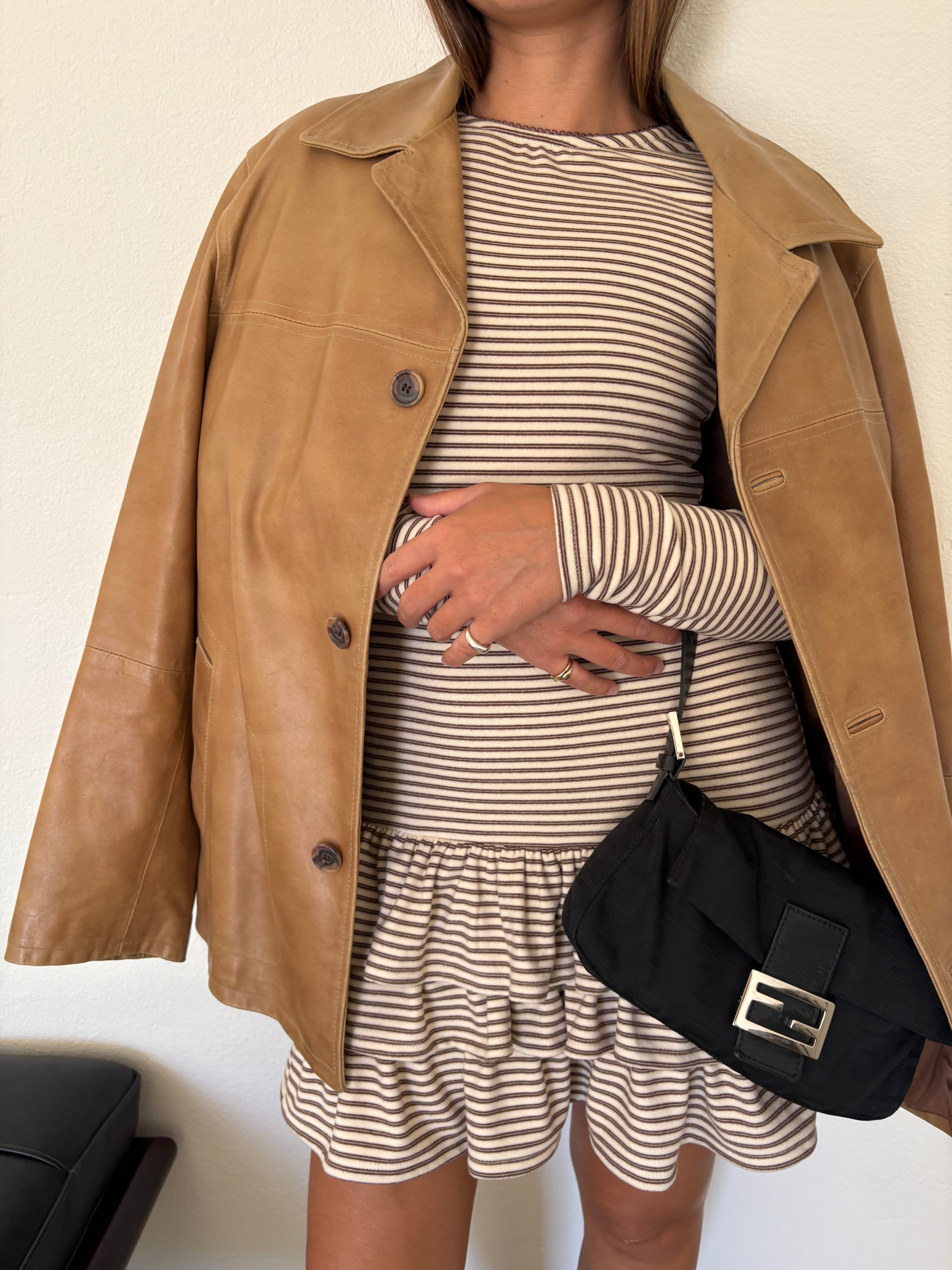 Colette Mini Dress Brown Stripe Exclusive Style