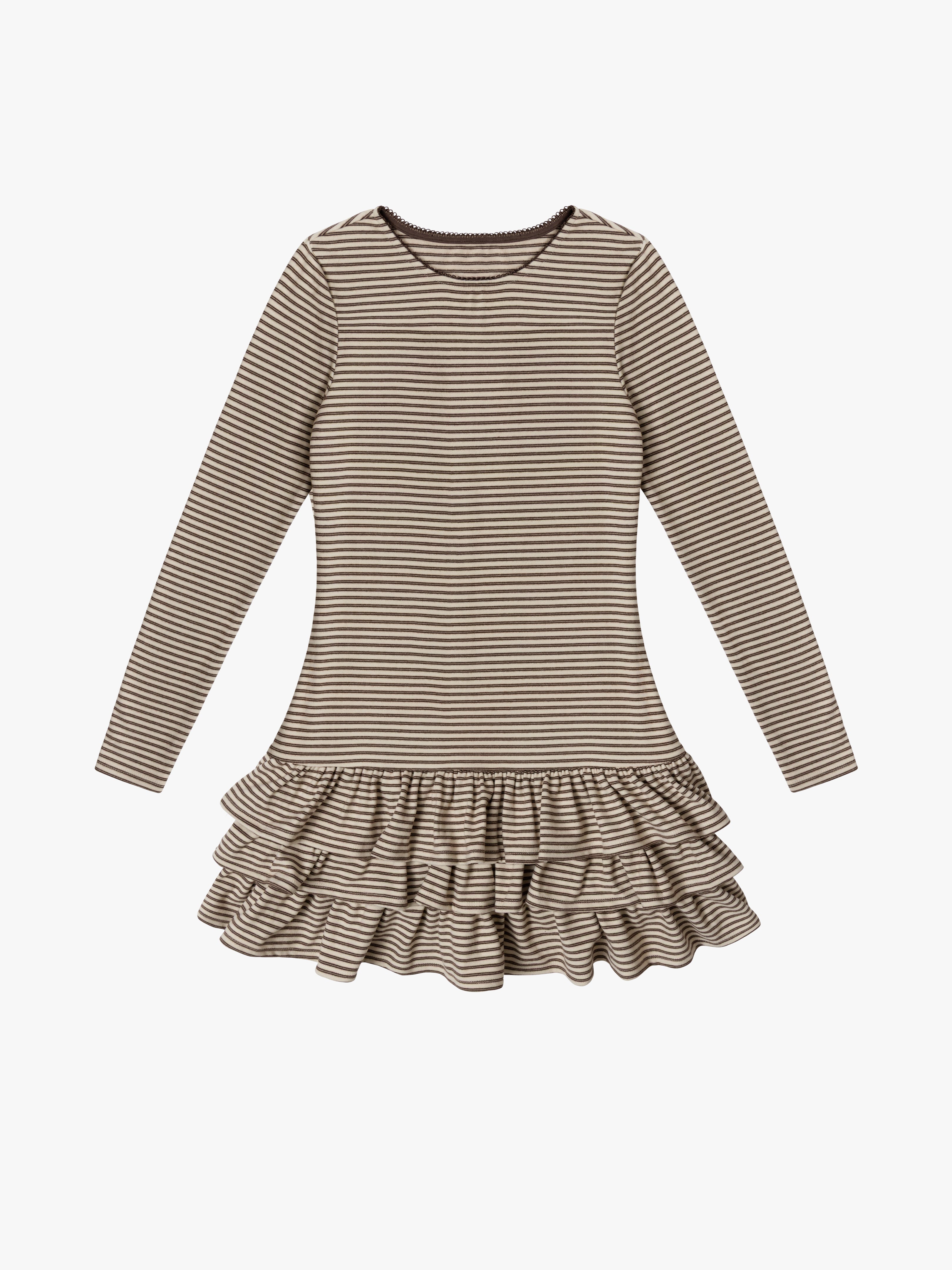 Colette Mini Dress Brown Stripe Exclusive Style
