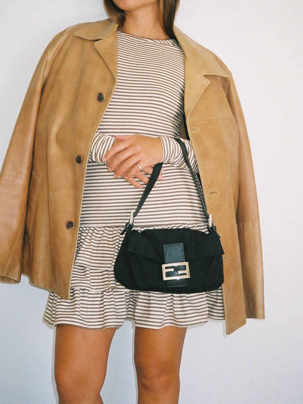 Colette Mini Dress Brown Stripe Exclusive Style