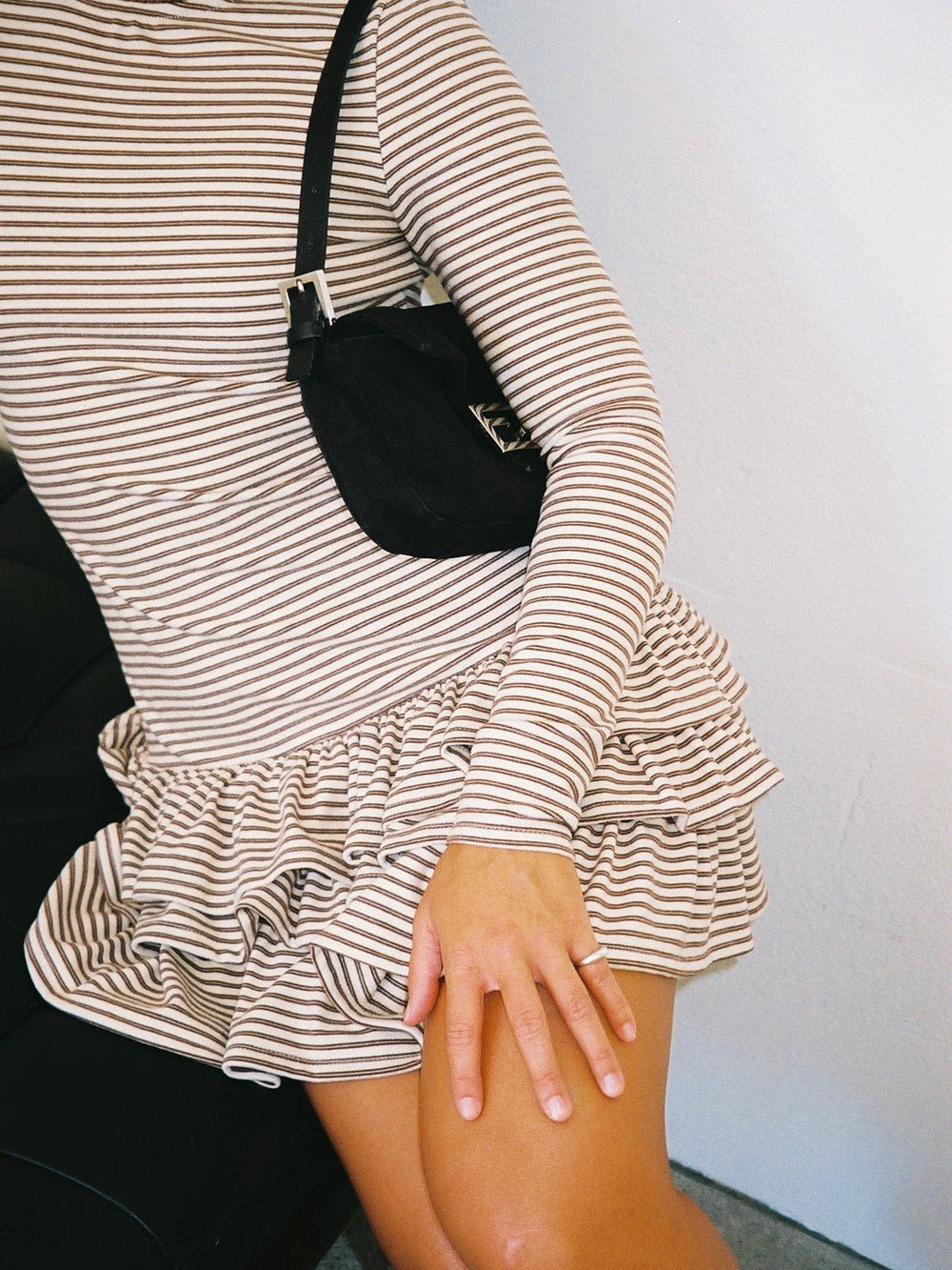 Colette Mini Dress Brown Stripe Exclusive Style