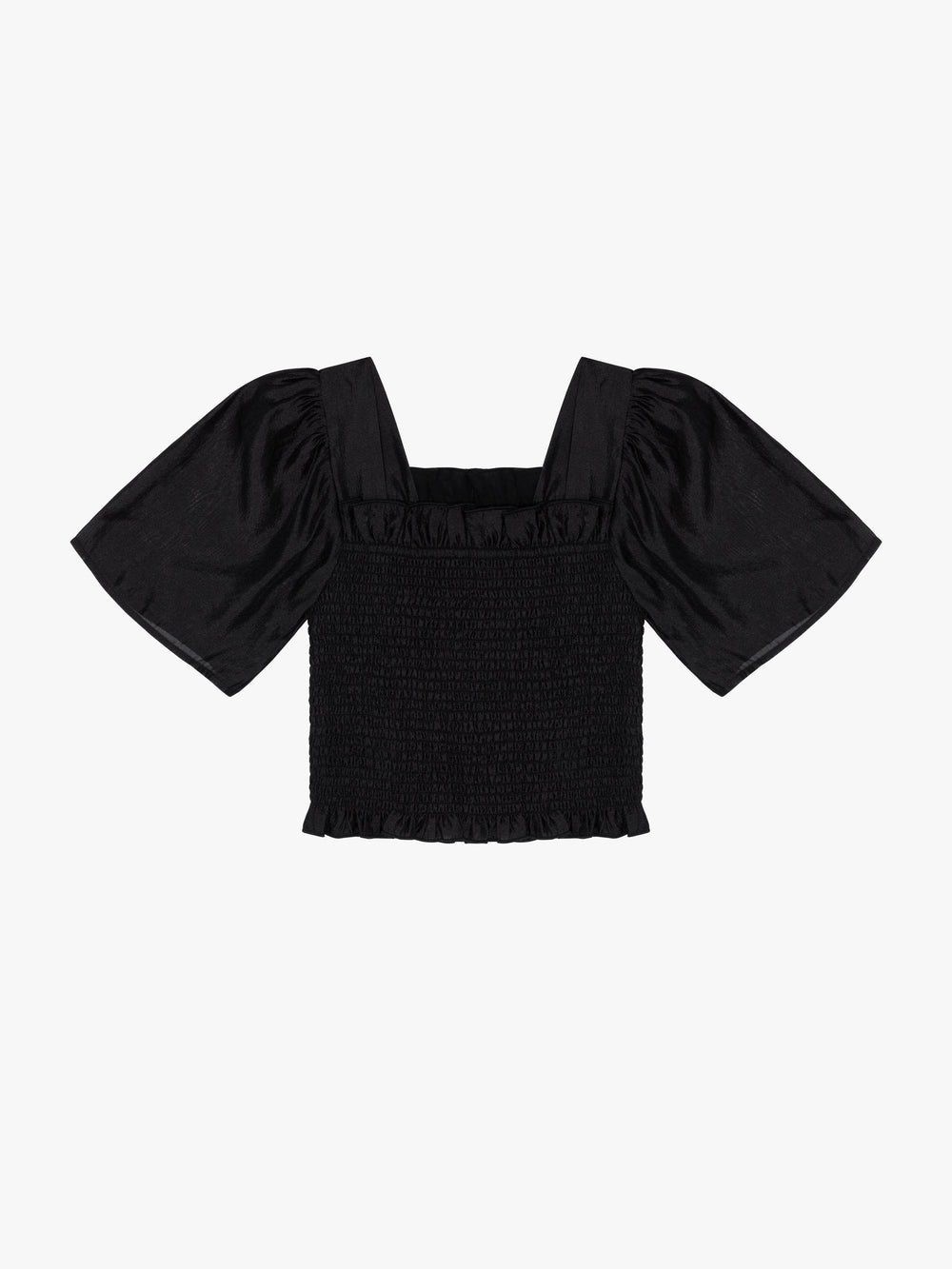 Toni Smocked Top Black Organza Fine Craftsmanship
