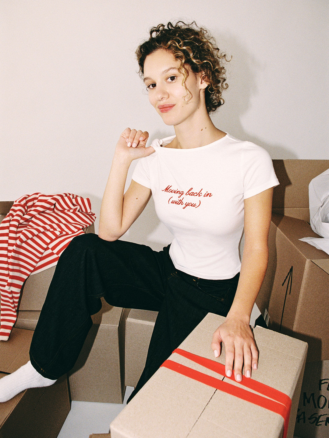 Cotton Tee Moving back in (with you) Fresh Design