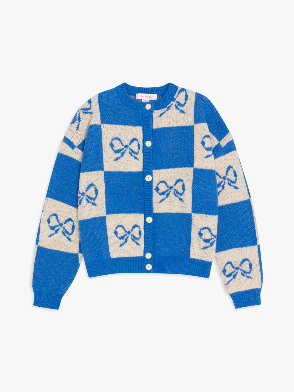 Lauda Cardi Navy Bow Check Fine Craftsmanship
