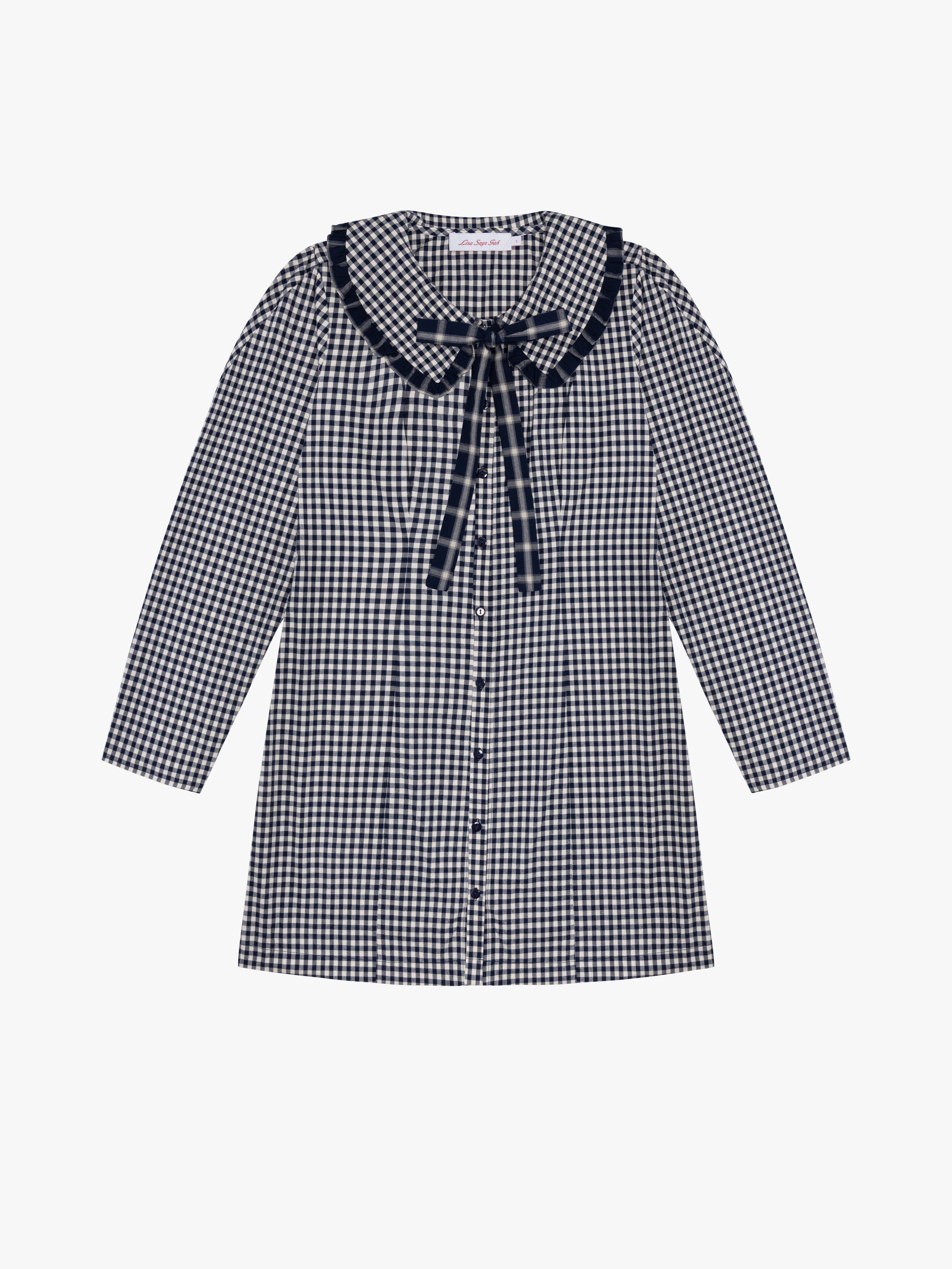 Piper Dress Midnight Check Mix Fine Craftsmanship