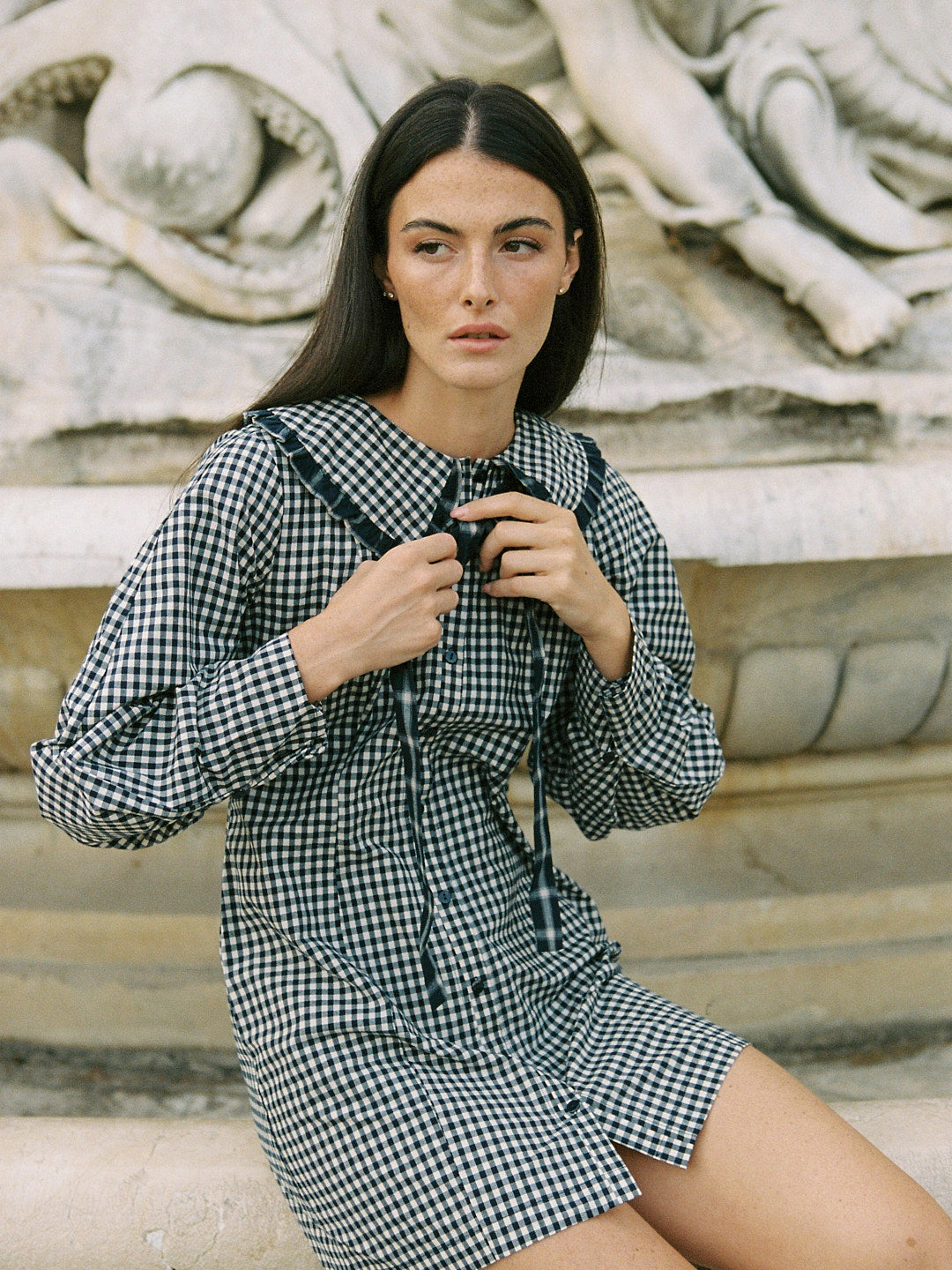 Piper Dress Midnight Check Mix Fine Craftsmanship