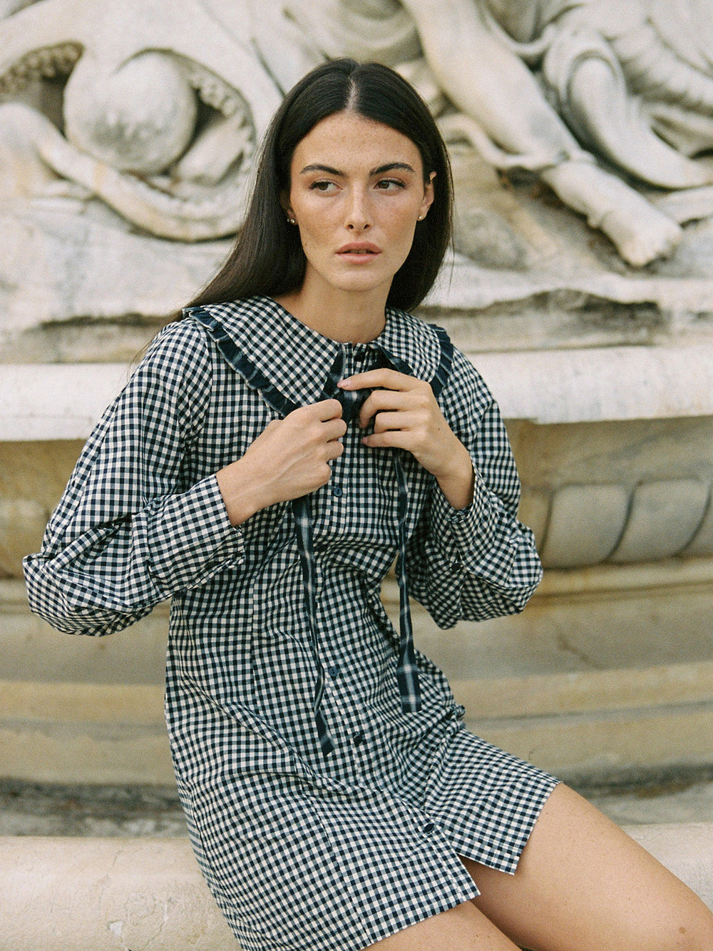 Piper Dress Midnight Check Mix Fine Craftsmanship